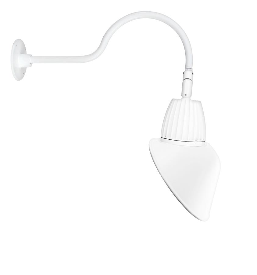 Gooseneck Style1 13W, 4000k, LED 11 Inch Ac Shade Spot reflector, White