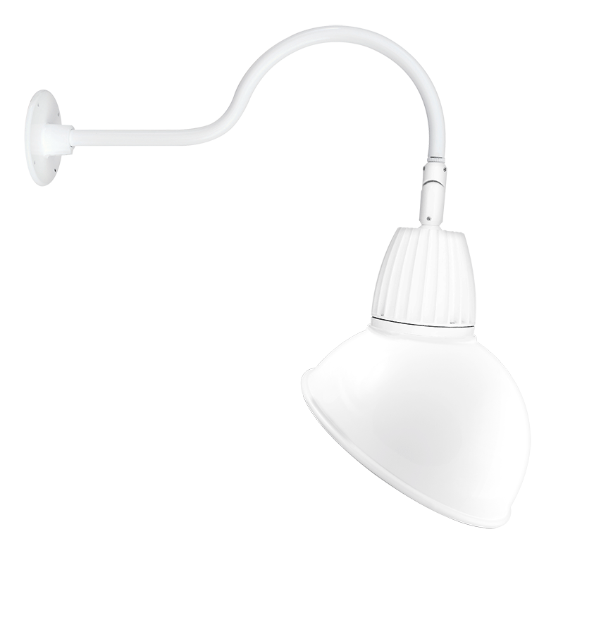Gooseneck Style1 26W, 4000k, LED 15 Inch AngLED Dome Shade, White