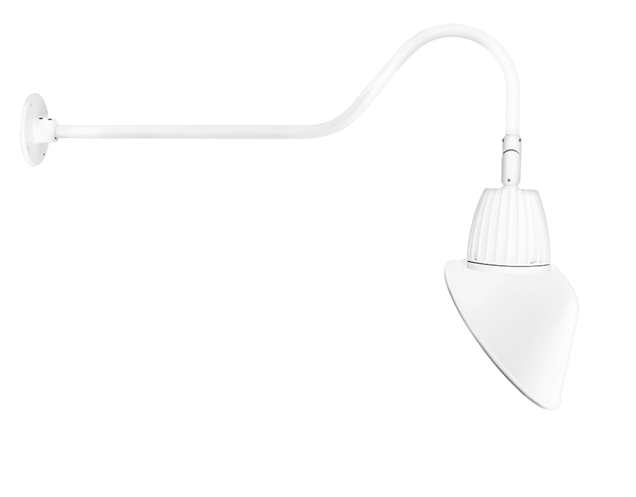 Gooseneck Style2 26W, 4000k, LED 11 Inch AngLED Cone Shade, White