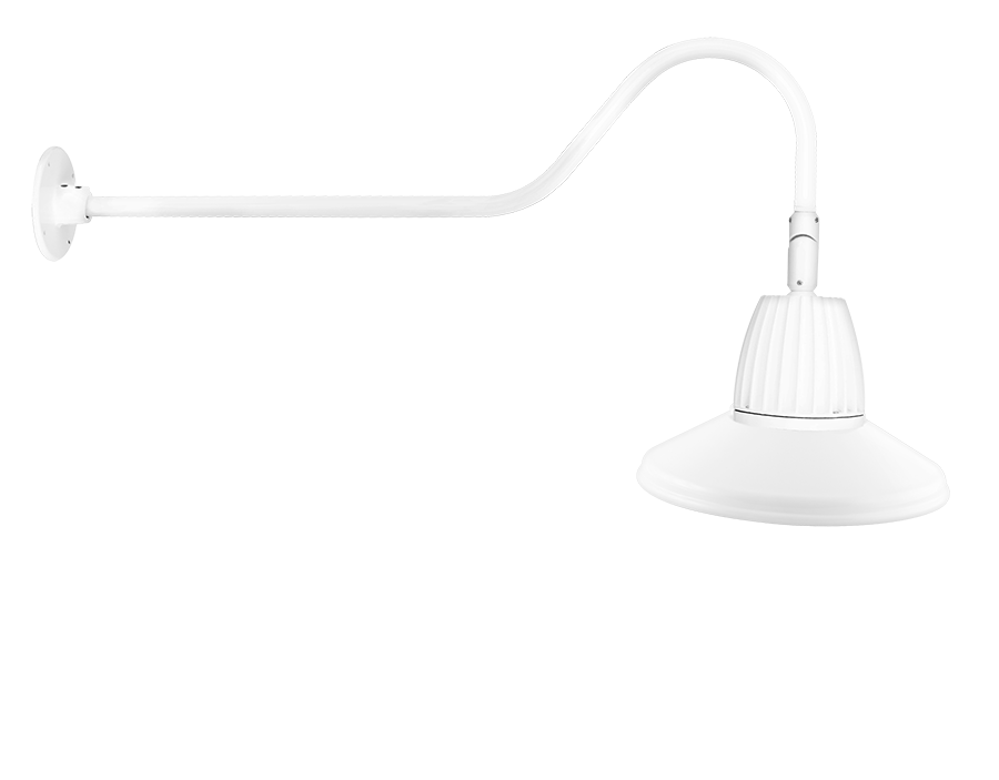 Gooseneck Style2 13W, 4000k, LED 15 Inch Straight Shade, White