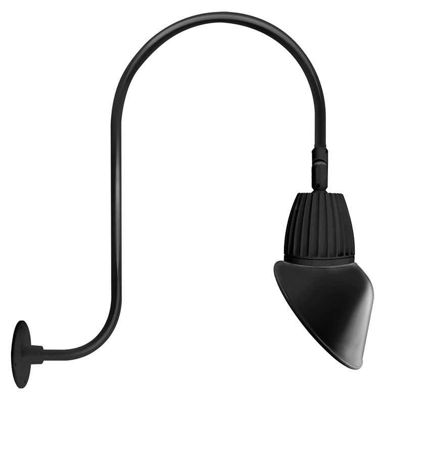 Gooseneck Style3 13W, 3000k, LED 11 Inch Ac Shade Spot reflector, Black