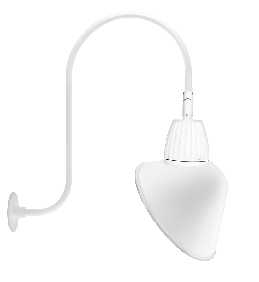 Gooseneck Style3 26W, 4000k, LED 15 Inch AngLED Cone Shade, White