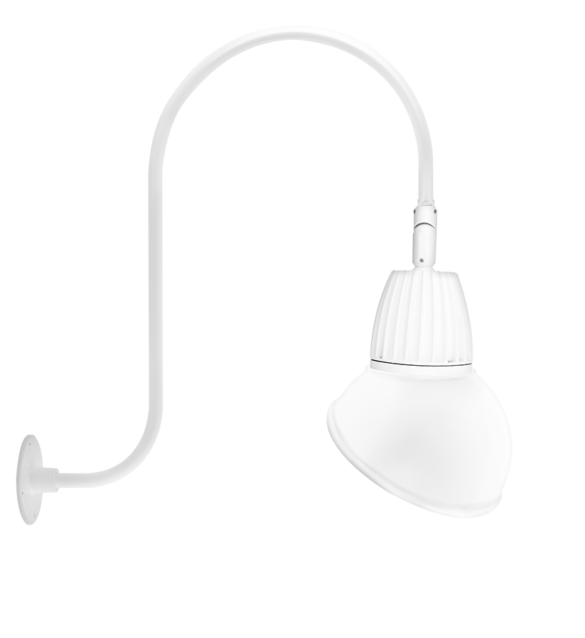 RAB GN3LED13NAD11W GOOSENECK STYLE-3 13W NEUTRAL LED 11 ANGLED DOME SHADE WHITE