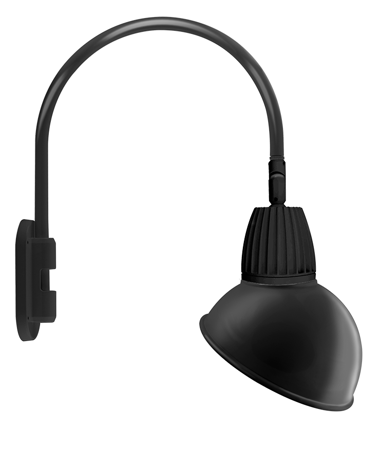 Gooseneck Style4 26W, 4000k, LED 15 Inch AngLED Dome Shade, Black