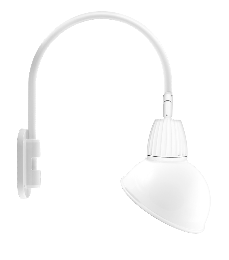 Gooseneck Style4 13W, 3000k, LED 15 Inch Ad Shade Spot reflector, White