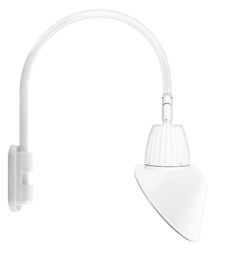 Gooseneck Style5 13W, 4000k, LED 11 Inch Ac Shade Spot reflector, White