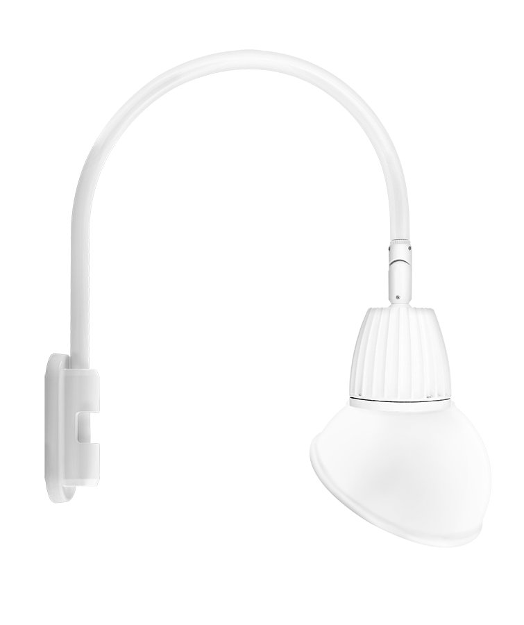 Gooseneck Style5 13W, 3000k, LED 11 Inch AngLED Dome Shade, White