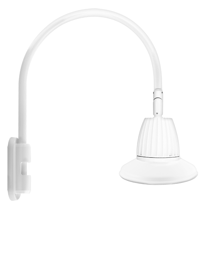 Gooseneck Style5 13W, 3000k, LED 11 Inch Straight Shade, White