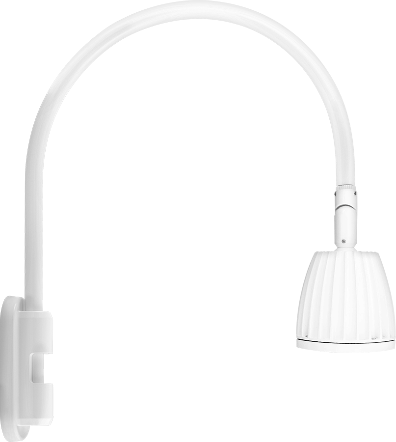 Gooseneck Style5 13W, 3000k, LED No Shade, rectangular reflector, White