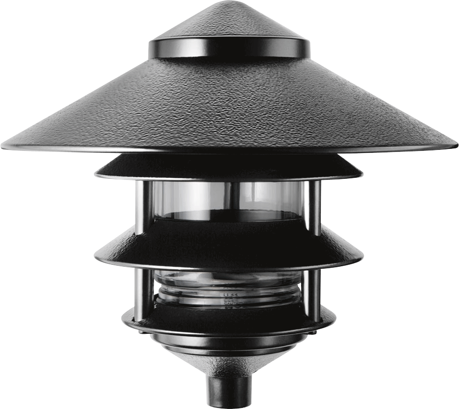 Lawn Light 4 Tier with 10 Inch Top Incandescent 100W,Max, Black