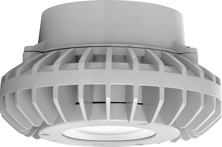 Hazardous, . LED 42W, 5000k, LED Pendant with, Clear Flat Lens Gray