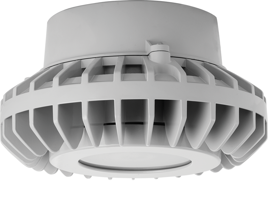 Hazardous, . LED 26W, 5000k, LED Pendant with, Frosted Flat Lens Gray