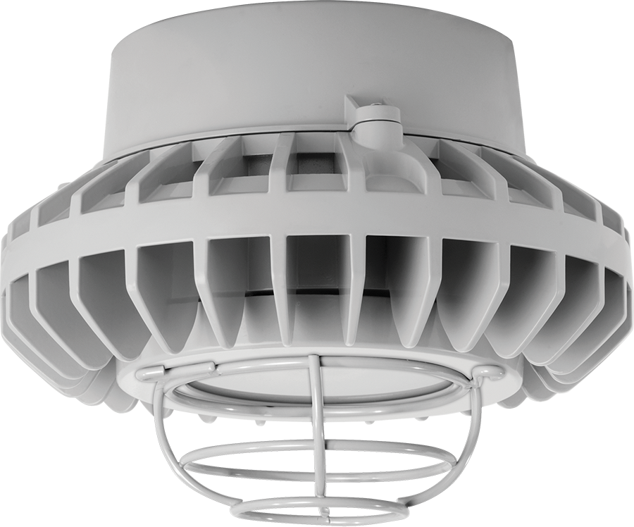 Hazardous, . LED 26W, 5000k, LED Pendant, Frosted Flat Lens Wire Gd Gray