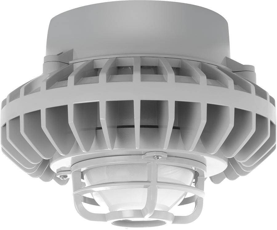 Hazardous, . LED 42W, 5000k, LED Pendant, Frosted Globe Die Cast Gd Gray