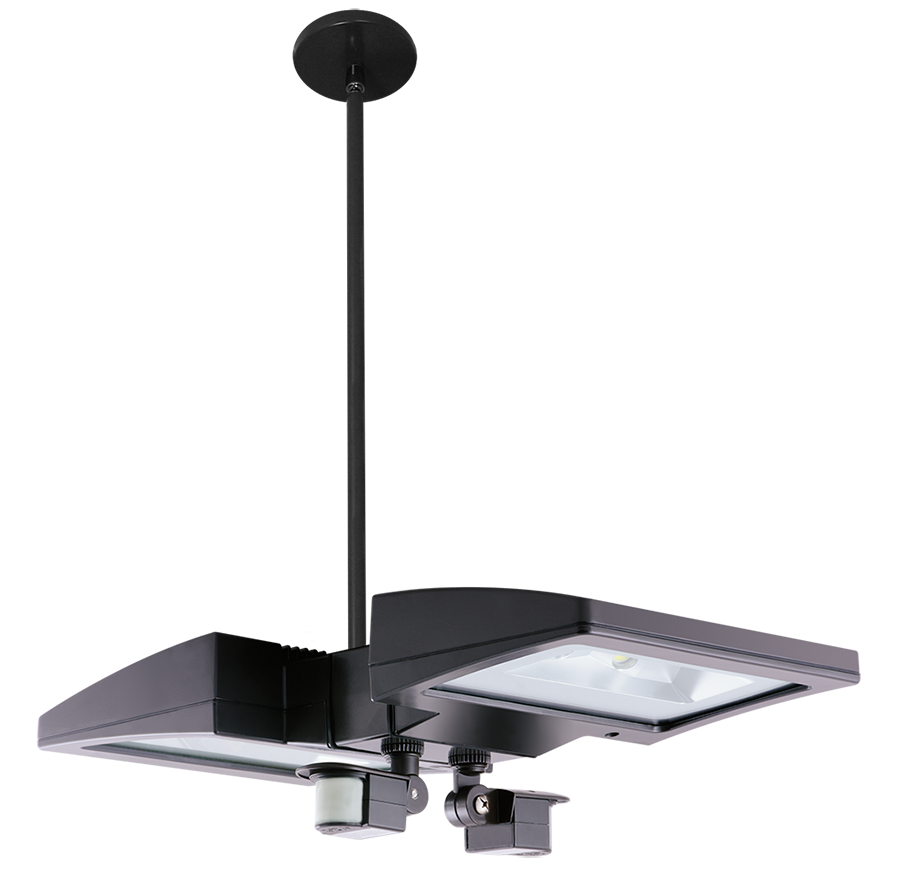 LED Pendant 2 X 26W, 5000k with 2 Mini Sensors, Bronze
