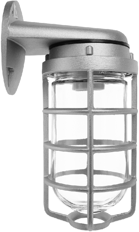 Product image for RAB VBR100DG 150 W Natural Die-Cast Aluminum Incandescent Vaportight Ceiling Fixture with Guard
