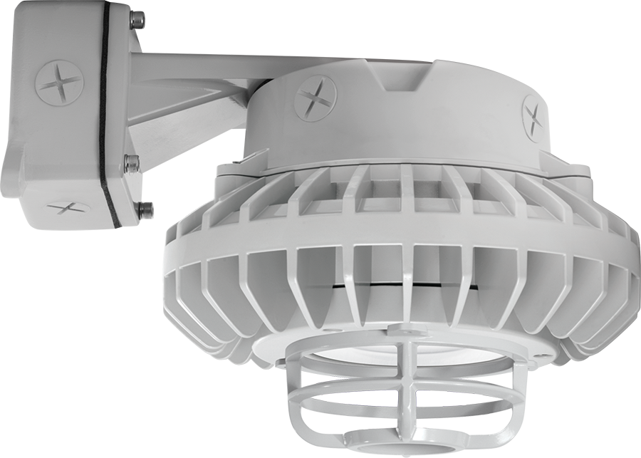 Hazardous, . LED 26W, 5000k, LED Wall bracket, Clear Flat Lens Die Cast Guard