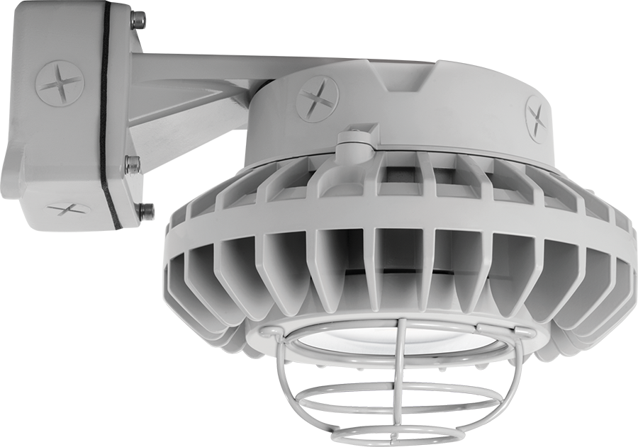 Hazardous, . LED 26W, 5000k, LED Wall bracket, Clear Flat Lens Wire Gd Gray