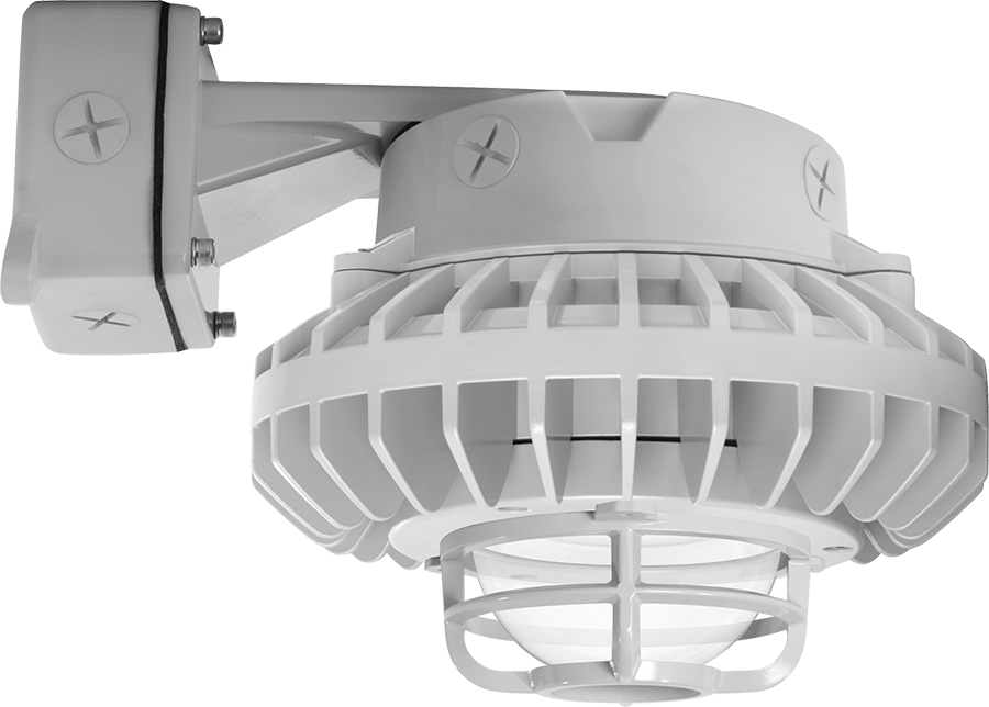 Hazardous, . LED 26W, 5000k, LED Wall bracket, Clear Globe Die Cast Gd Gray