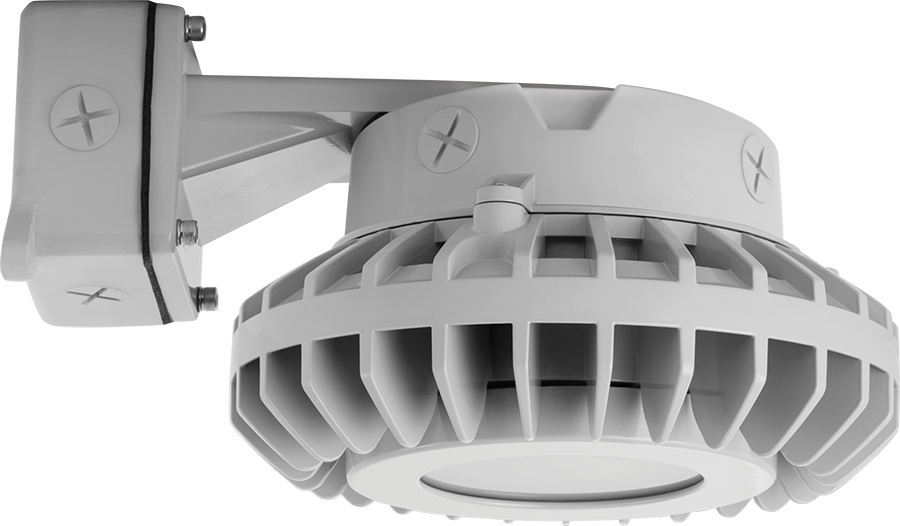 Hazardous, . LED 26W, 5000k, LED Wall bracket with, Frosted Flat Lens Gray