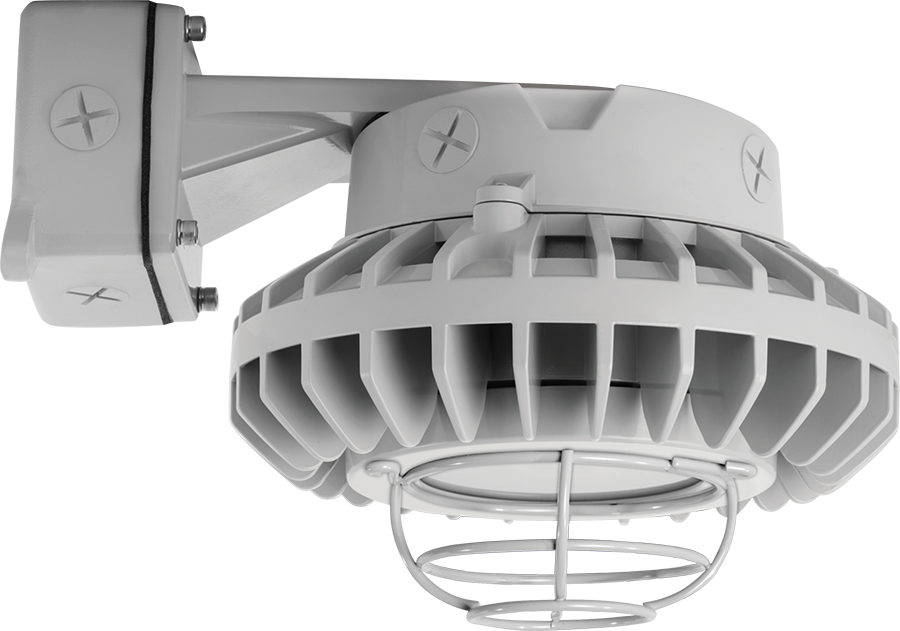 Hazardous, . LED 26W, 5000k, LED Wall bracket, Frosted Flat Lens Wire Gd Gray