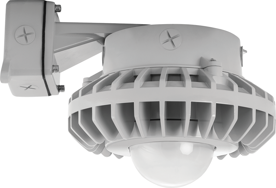 Hazardous, . LED 26W, 5000k, LED Wall bracket with, Frosted Globe Gray