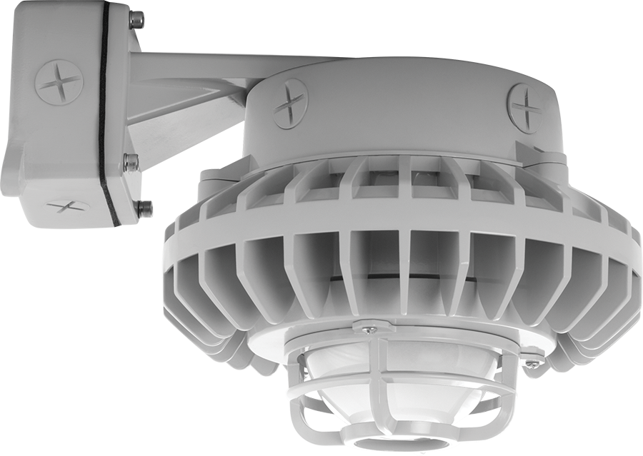 Hazardous, . LED 26W, 5000k, LED Wall bracket, Frosted Globe Die Cast Gd Gray