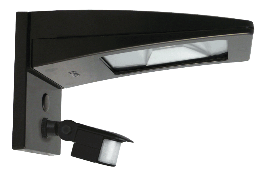 Lpack LED Wallpack 10W, 3000k, Surface Plate with Minisensor Bnz