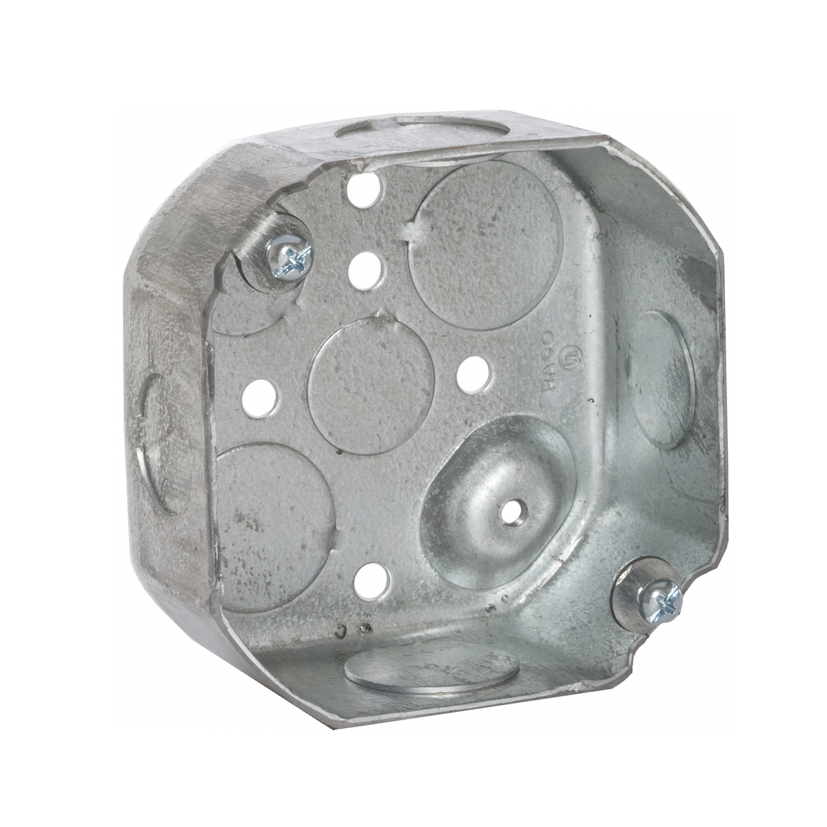Product image for Raco 127 4" Octagon Box, 1-1/2" Deep, 1/2" & 3/4" Side Knockouts