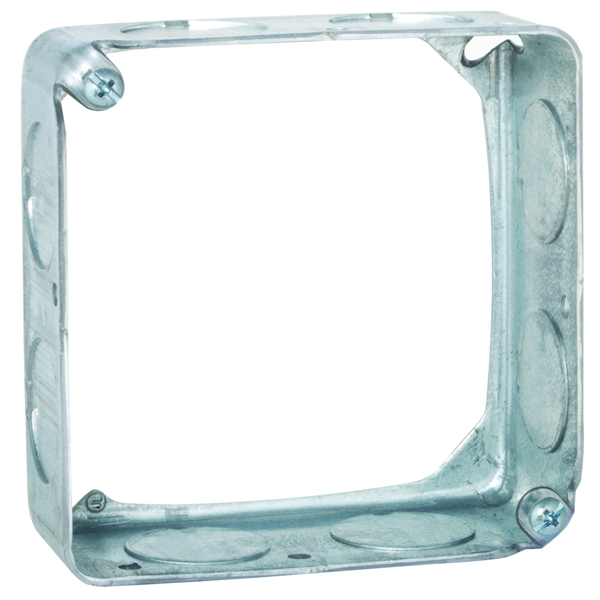 Product image for Raco 202 4" Square Extension Ring, Drawn, 1-1/2" Deep, Eight 3/4" KO's