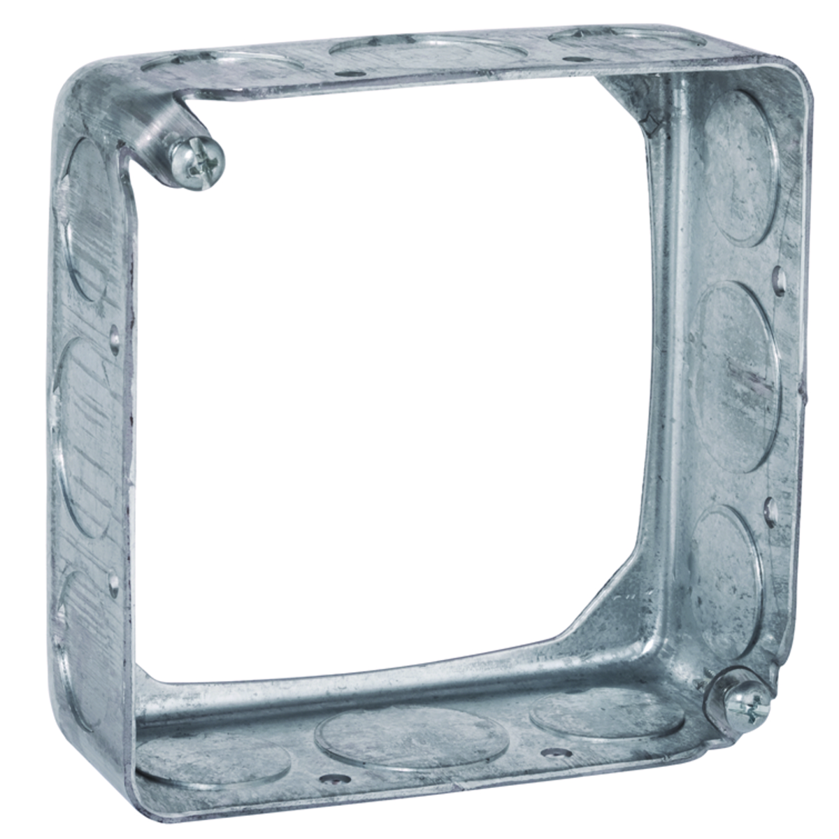 4 In. Square Thru-the-Wall Box, 1-1/2 In. Deep - Drawn with Conduit KO's