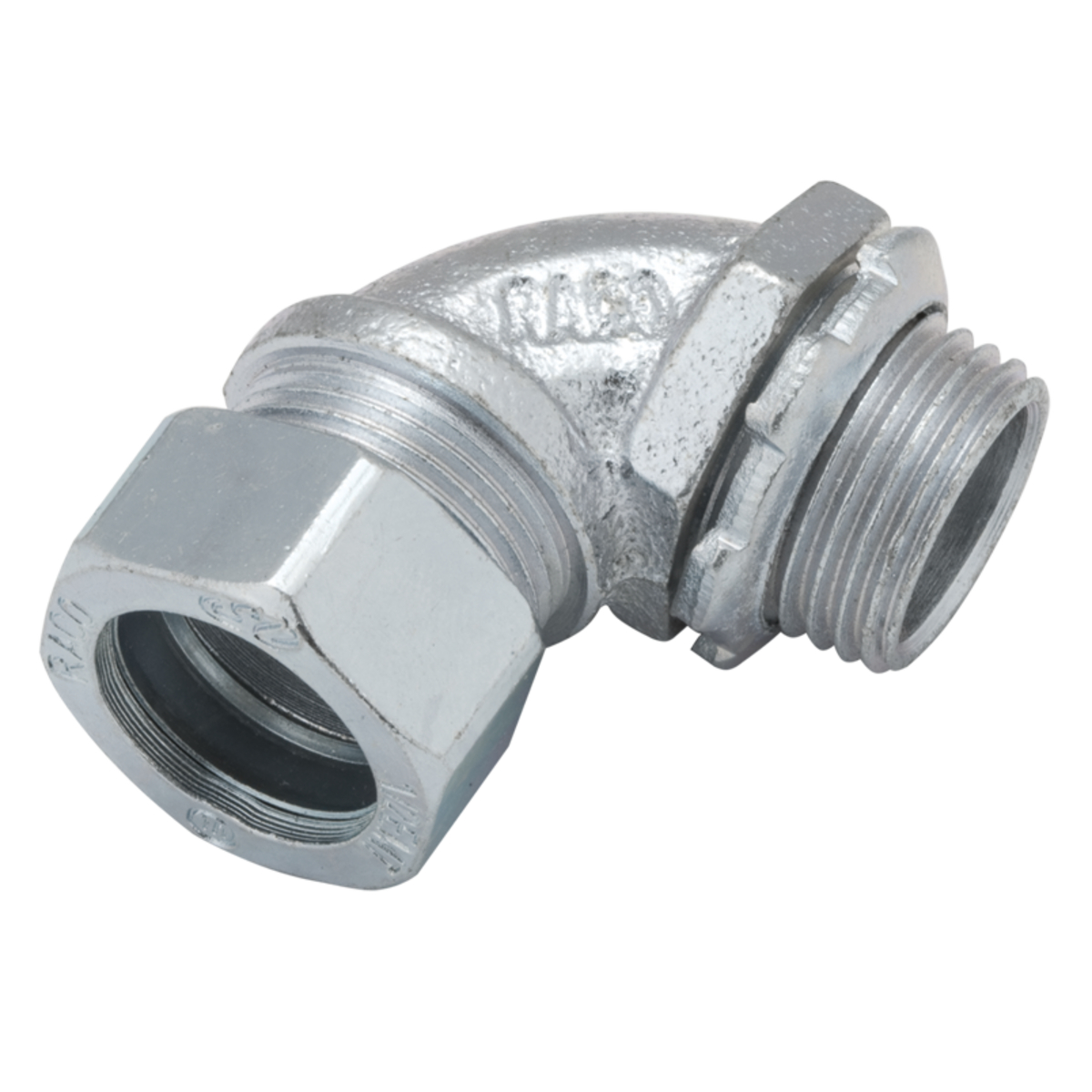 90 Degrees, Uninsulated Short Compression Connector Malleable Iron, 1/2 In.Trade Size