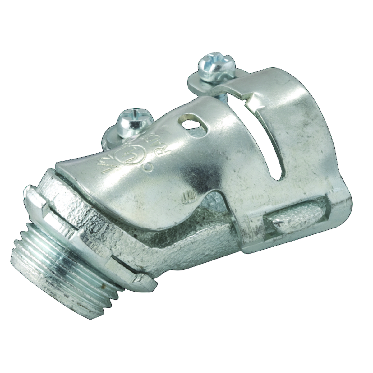 45 Degrees Squeeze Uninsulated Connectors Malleable Iron/Die Cast Zinc, 3/8 In.Trade Size