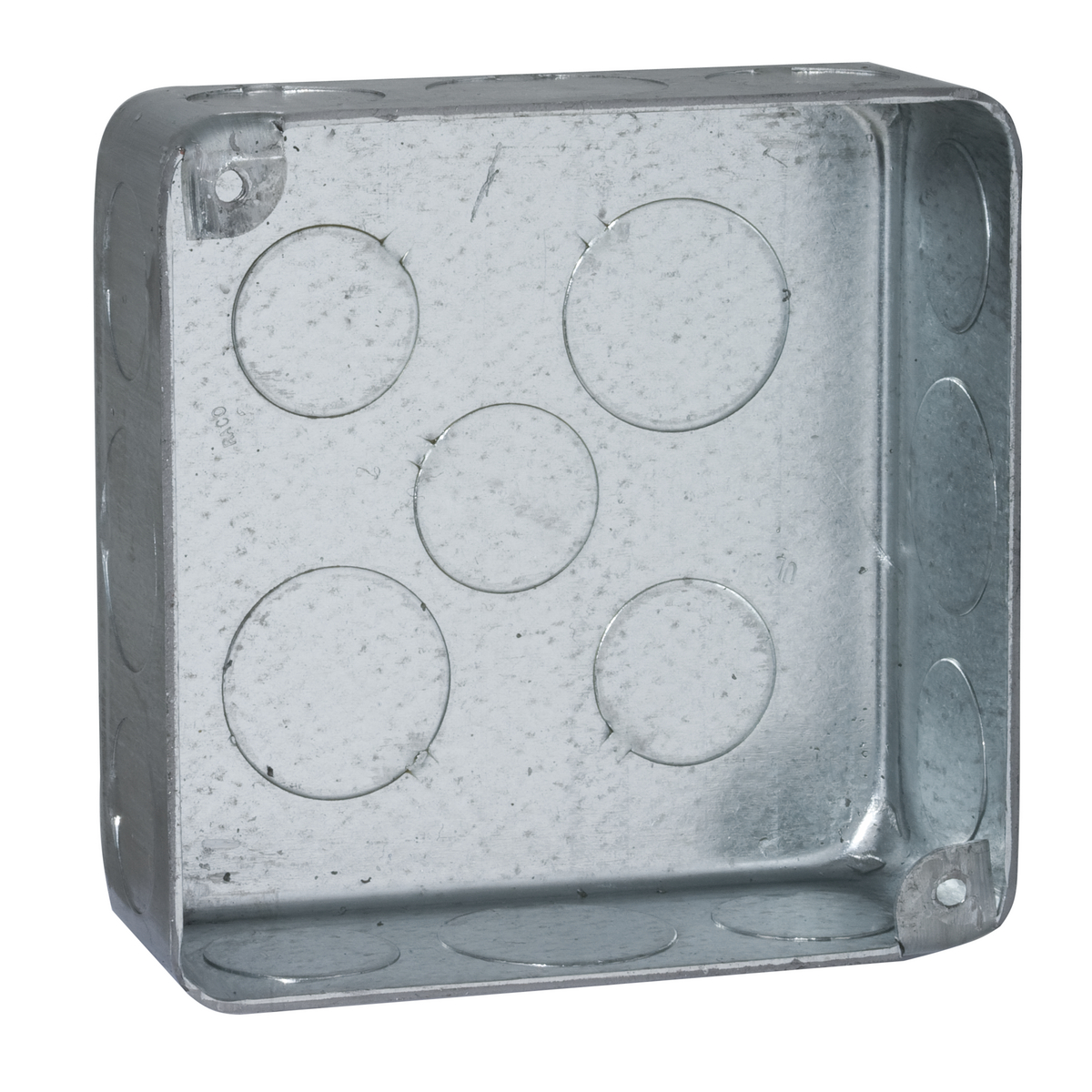 Product image for Raco 226 4" Square Plenum Box, Drawn, 1-1/2" Deep, Eleven 1/2 and Five 3/4" KO's