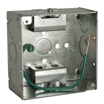 4 In. Square Box, 2-1/8 In. Deep - Welded with STAB-IT Connector, 600V,8
