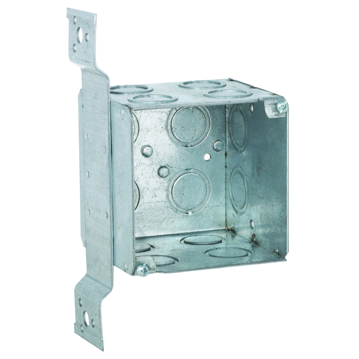3-3/4 In. Sq. Large Capacity Brkt. Bx. 3-1/2 In. Dp. Welded w/ConduitKO's, FM Brkt