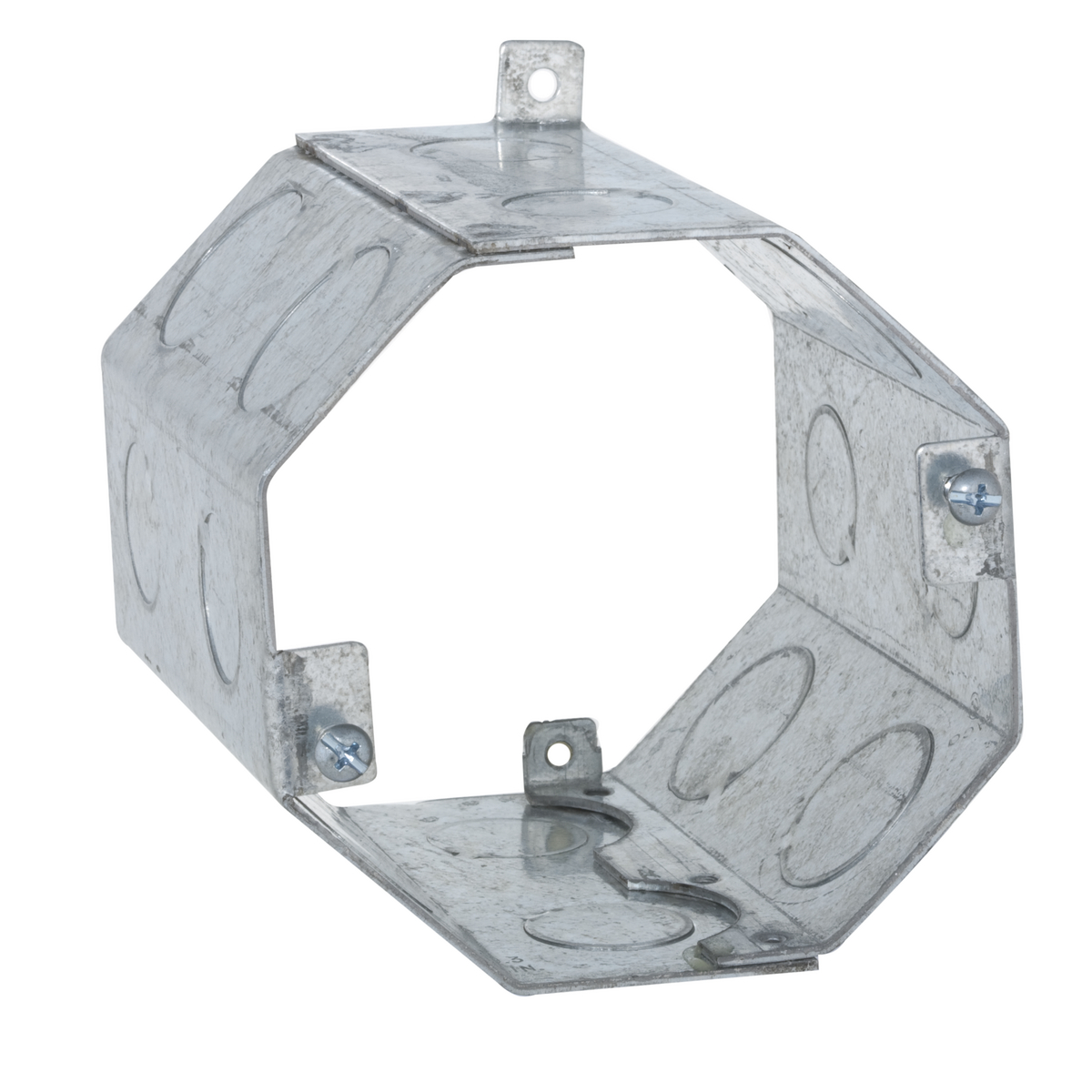 Product image for Raco 274 Steel Concrete Ring, 4" Deep, 1/2" & 3/4" Double Row Knockouts