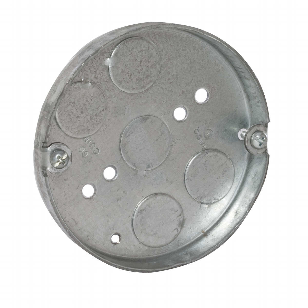RACO 293 4" ROUND CEILING PAN, 1/2" DEEP, 1/2" BOTTOM KNOCKOUT
