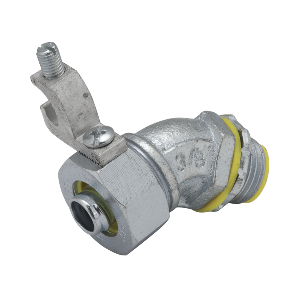 45 Degrees Insulated Connector with Ground Lug, Steel/Malleable Iron, 2 In.Trade Size
