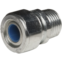 Color-Coded Straight Strain Relief Cord Connectors Steel, 1/2 In. TradeSize, Blue