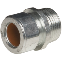 Color-Coded Straight Strain Relief Cord Connectors Steel, 3/4 In. TradeSize, Brown