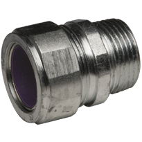 Color-Coded Straight Strain Relief Cord Connectors Steel, 3/4 In. TradeSize, Purple