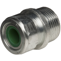 Color-Coded Straight Strain Relief Cord Connectors Steel, 1 In. Trade Size, Green