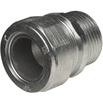 Color-Coded Straight Strain Relief Cord Connectors Steel, 1 In. TradeSize, Gray