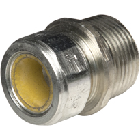 Color-Coded Straight Strain Relief Cord Connectors Steel, 1 In. TradeSize, Yellow