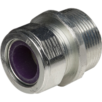 Color-Coded Straight Strain Relief Cord Connectors Steel, 1-1/4 In. Trade Size, Purple