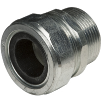 Color-Coded Straight Strain Relief Cord Connectors Steel, 1-1/4 In.Trade Size, Black