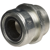 Color-Coded Straight Strain Relief Cord Connectors Steel, 1-1/2 In.Trade Size, Black