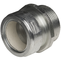 Color-Coded Straight Strain Relief Cord Connectors Steel, 1-1/2 In.Trade Size, White