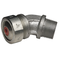 Color-Coded 45 Degree Strain Relief Cord Connectors Malleable Iron, 3/4 In. Trade Size, Red